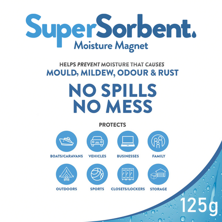 SuperSorbent Moisture Absorber - 125 Grams [4 Pack]